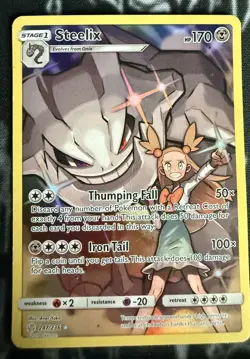 Pokemon Steelix TCG Sm-Cosmic Eclipse Card 247/236 Secret Rare Holo 2019 - Image 1