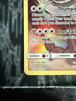 Pokemon Steelix TCG Sm-Cosmic Eclipse Card 247/236 Secret Rare Holo 2019 - Image 4