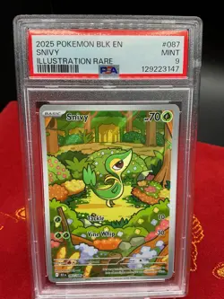 Snivy - 087/086 Illustration Rare Pokemon Black Bolt PSA 9 - Image 1