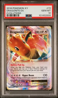 2016 POKEMON XY EVOLUTIONS #72 DRAGONITE EX PSA 10 - Image 1