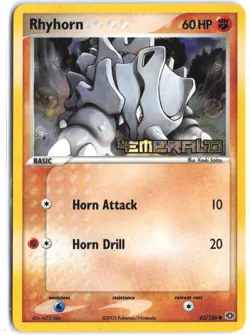 Rhyhorn 62/106 Emerald Pokemon Stamped - Image 1