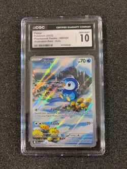 Pokemon Illustration Rare, Piplup 098/094, Phantasmal Flames, CGC 10 GEM MINT - Image 1