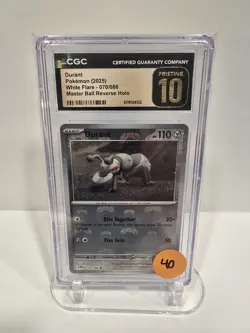 CGC PRISTINE 10 POKEMON 2025 DURANT MASTER BALL REVERSE #7 WHITE FLARE - Image 1