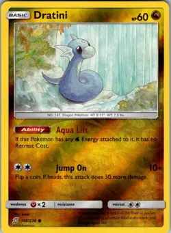 Dratini 148/236 Unified Minds Pokemon Reverse Holo Near Mint - Image 1