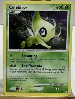 Pokemon TCG *SWIRL* Celebi 7/123 Mysterious Treasures Holo (English) - LP - Image 1
