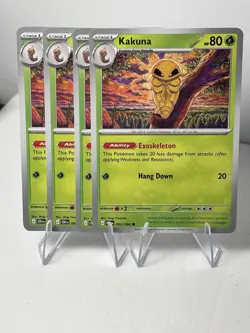4x Kakuna 002/086 Common Chaos Rising Pokemon Playset - Image 1