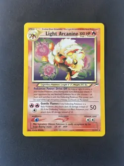 Pokemon TCG Light Arcanine Neo Destiny 12 Holo Unlimited Holo Rare LP - Image 1