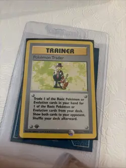Pokemon 1st Ed Base set Pokemon Trader 77/102 - (LP) Rare - Image 1