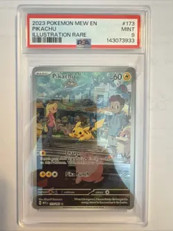 Pokemon TCG Scarlet/Violet 151 Pikachu 173 Illustration Rare PSA 9 - Image 1
