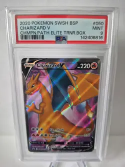 PSA 9 Charizard V SWSH050 Champions Path Elite Trainer Box Promo Pokemon - Image 1
