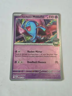Team Rocket's Wobbuffet 082/182 Rare Destined Rivals Pokemon Reverse Holo NM - Image 1