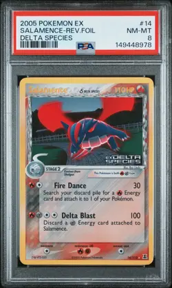 SALAMENCE REVERSE HOLO 14/113 DELTA SPECIES POKEMON PSA 8 - Image 1