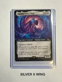 Minwu, White Mage Extended Art x1, Magic the Gathering, Final Fantasy, FIN, NM - Image 1