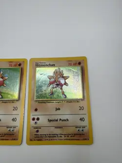 Pokemon Hitmonchan Base Set Holo Rare 7/102 HP70 English Ken Sugimori LOT OF 3 - Image 2