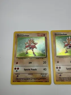 Pokemon Hitmonchan Base Set Holo Rare 7/102 HP70 English Ken Sugimori LOT OF 3 - Image 3