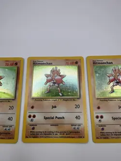 Pokemon Hitmonchan Base Set Holo Rare 7/102 HP70 English Ken Sugimori LOT OF 3 - Image 4