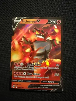 Incineroar V 008/073 Holo V Rare Champion's Path Pokemon Near Mint - Image 1