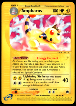 Ampharos 34/165 Expedition Non-Holo Rare LP Pokemon TCG - Image 1