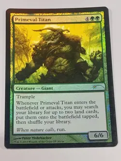 MTG Primeval Titan - Foil - Grand Prix Promos - Image 1