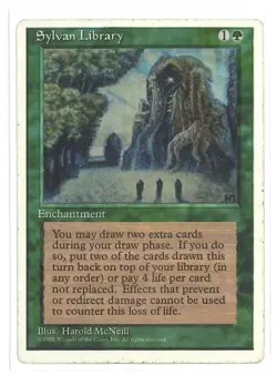 MTG 4th Edition - 1x Sylvan Library - MP - Image 1