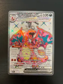 Carte Pokemon : Dracaufeu EX 215/197 Flammes Obsidiennes Francaise NEUF - Image 1