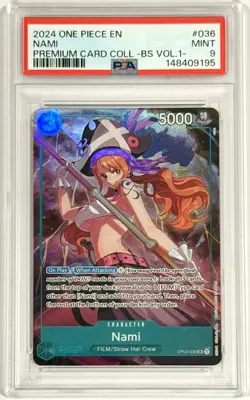 2024 One Piece Nami OP02-036 Premium Collection Best Vol 1 PSA 9 Mint English - Image 1