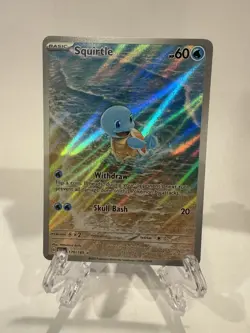 Pokemon Squirtle 170/165 Scarlet & Violet 151 Illustration Rare Holo Card - Image 1