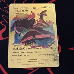 Tag Team Gigantamax VMax Gold FanArt Card - Pokemon - Comb Ship! - Image 1