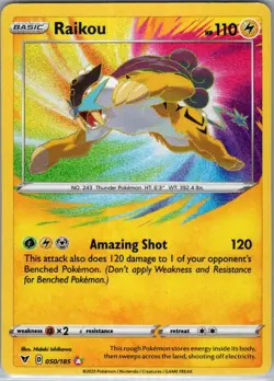 Raikou 050/185 SWSH04: Vivid Voltage - Pokemon Card - NM - Image 1