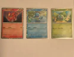 Pokemon TCG Holo Basic Charmander, Squirtle, Bulbasaur 3 Card Lot - Image 1