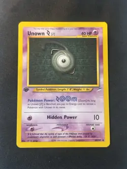 Pokemon TCG Unown Z Rare Card Neo Destiny 60/105 1st Edition Near Mint Condition - Image 1