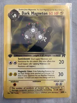 Pokemon Dark Magneton 60HP Team Rocket 28/82 Rare Card 1st edition - Image 1