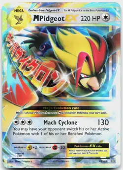 M Pidgeot EX 65/108 Holo EX Rare Evolutions Pokemon Lightly Played - Image 1