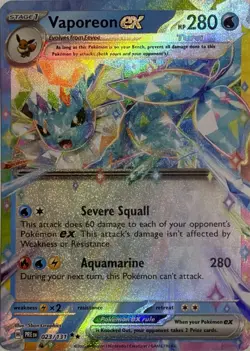 Pokemon TCG Vaporeon ex - 023/131 023/131 Holofoil Prismatic Evolutions - Image 1