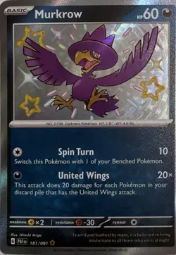Pokemon TCG Murkrow 181/091 Paldean Fates - Image 1