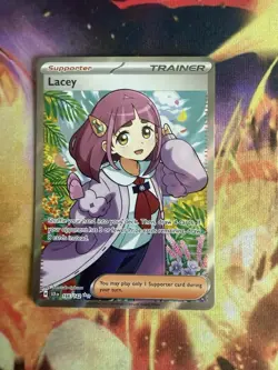 Pokemon Lacey 166/142 SV07: Stellar Crown Ultra Rare Full Art Holo Trainer Card - Image 1