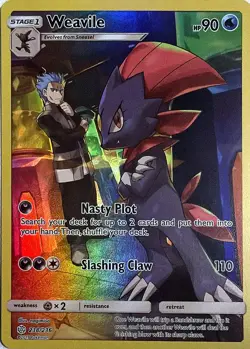 Pokemon TCG Weavile (Secret) 238/236 Holofoil SM - Cosmic Eclipse Secret Rare - Image 1