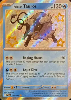 Pokemon TCG Paldean Tauros 120/091 Paldean Fates - Image 1