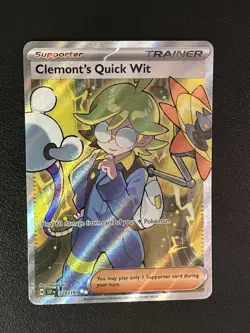 Pokemon TCG Clemont's Quick Wit - SV08: Surging Sparks 229/191 Ultra Rare - Image 1