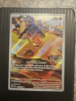 Pokemon Paradox Rift Magby Illustration Rare 186/182 English - Image 1