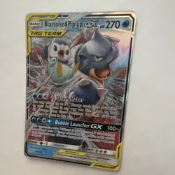 The Pokemon Company Blastoise & Piplup GX TAG TEAM Ultra Rare Holo SM-Cosmic Ec… - Image 2
