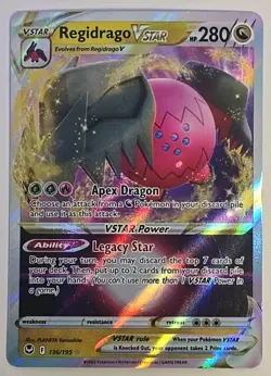 Pokemon TCG Regidrago VSTAR 136/195 Silver Tempest Holo Rare 2022 NM - Image 2