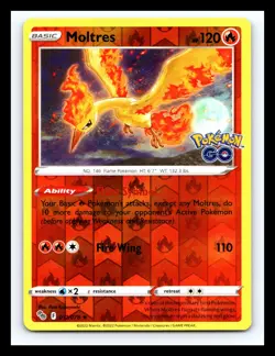 💥 Pokemon - Moltres - 012/078 - Reverse Holo Rare - Pokemon Go - Image 1