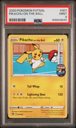 Pikachu On The Ball PSA 9 - 001/005 - 2020 Futsal Promo - Pokemon - Image 1