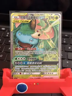 Pokemon TCG Chinese Bulbasaur & Snivey GX Tag Team - Image 1