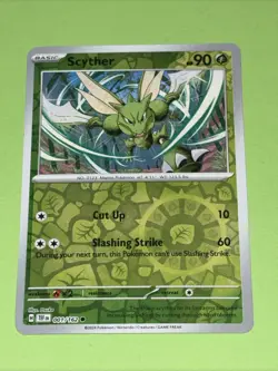 Scyther Reverse Holo - 001/162 - Temporal Forces Pokemon 2024 - Image 1