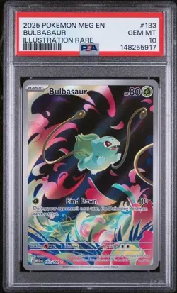 2025 POKEMON MEG EN MEGA EVOLUTION #133 BULBASAUR ILLUSTRATION RARE PSA 10 NEW! - Image 1
