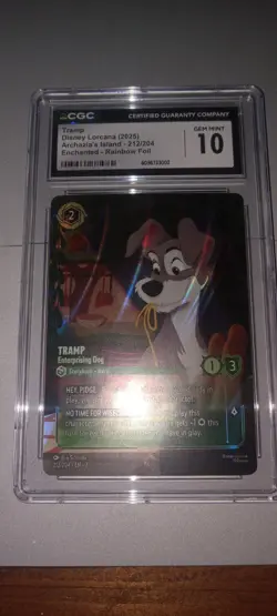 Lorcana Enchanted Tramp Enterprising Dog 212/204 Archazia's CGC 10 Gem Mint - Image 1