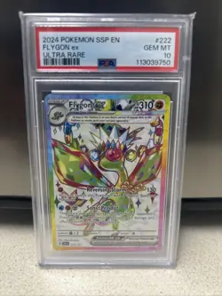 FLYGON ex 2024 POKEMON 222/191 ULTRA RARE Surging Sparks PSA 10 Gem Mint - Image 1