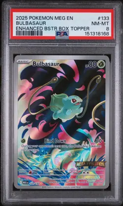2025 POKEMON MEG EN-MEGA EVOLUTION BOX TOPPER BULBASAUR PSA 8 - Image 1
